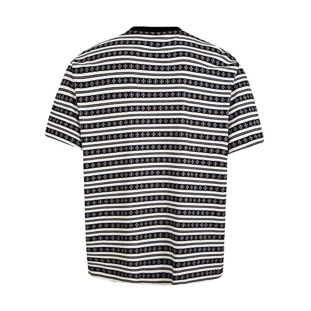 Test2-Chrome Hearts Striped Jacquard Knit T-Shirt — back