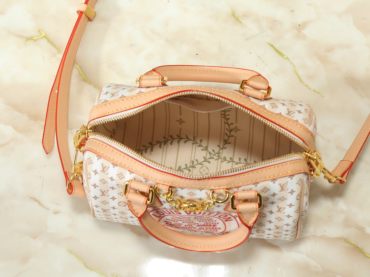 Louis Vuitton Stamp Speedy Bandoulière Striped Bag — detail