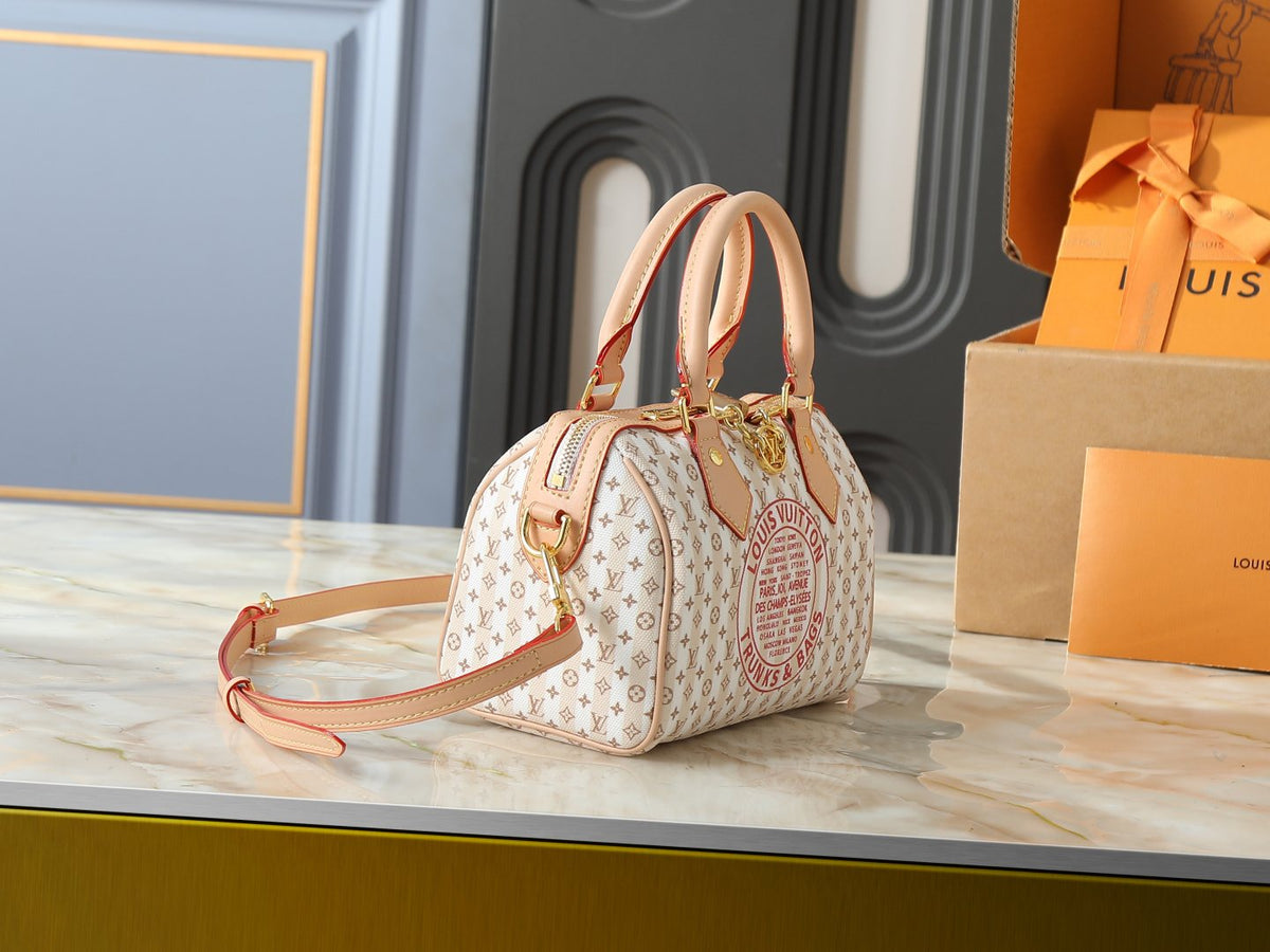 Louis Vuitton Stamp Speedy Bandoulière Striped Bag — side