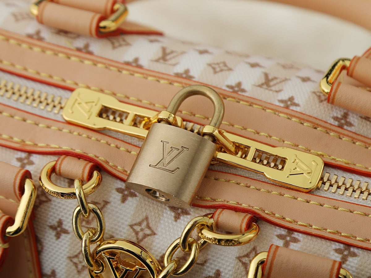 Louis Vuitton Stamp Speedy Bandoulière Striped Bag — detail