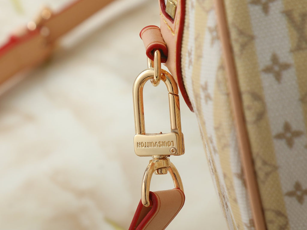 Louis Vuitton Stamp Speedy Bandoulière Striped Bag — detail