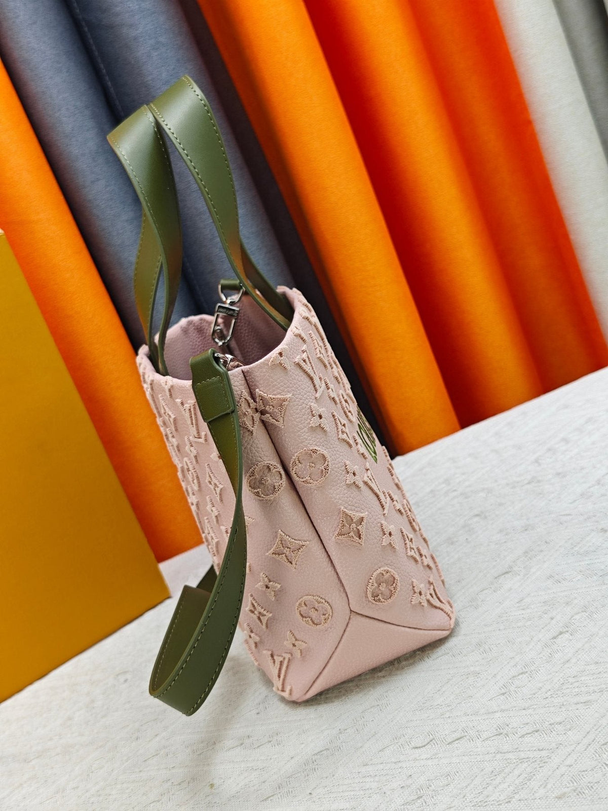 Louis Vuitton Mini Shopper Tote with Monogram Motifs — side