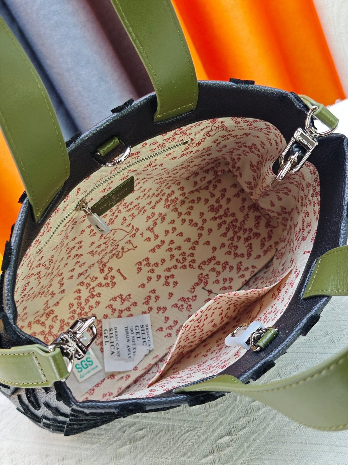 Louis Vuitton Mini Shopper Tote with Monogram Motifs — detail
