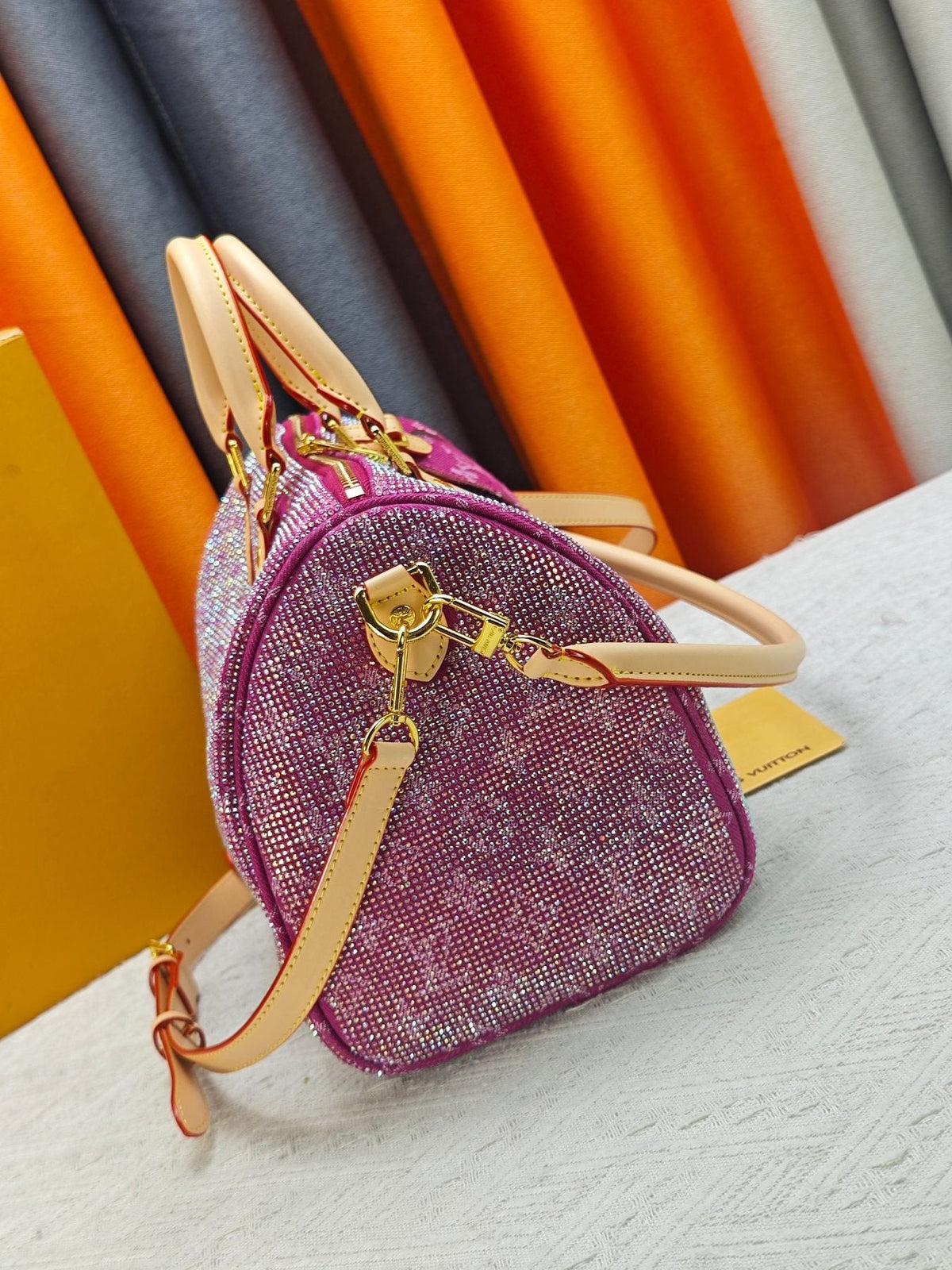 Louis Vuitton Speedy Bandoulière Embellished Monogram Bag — side