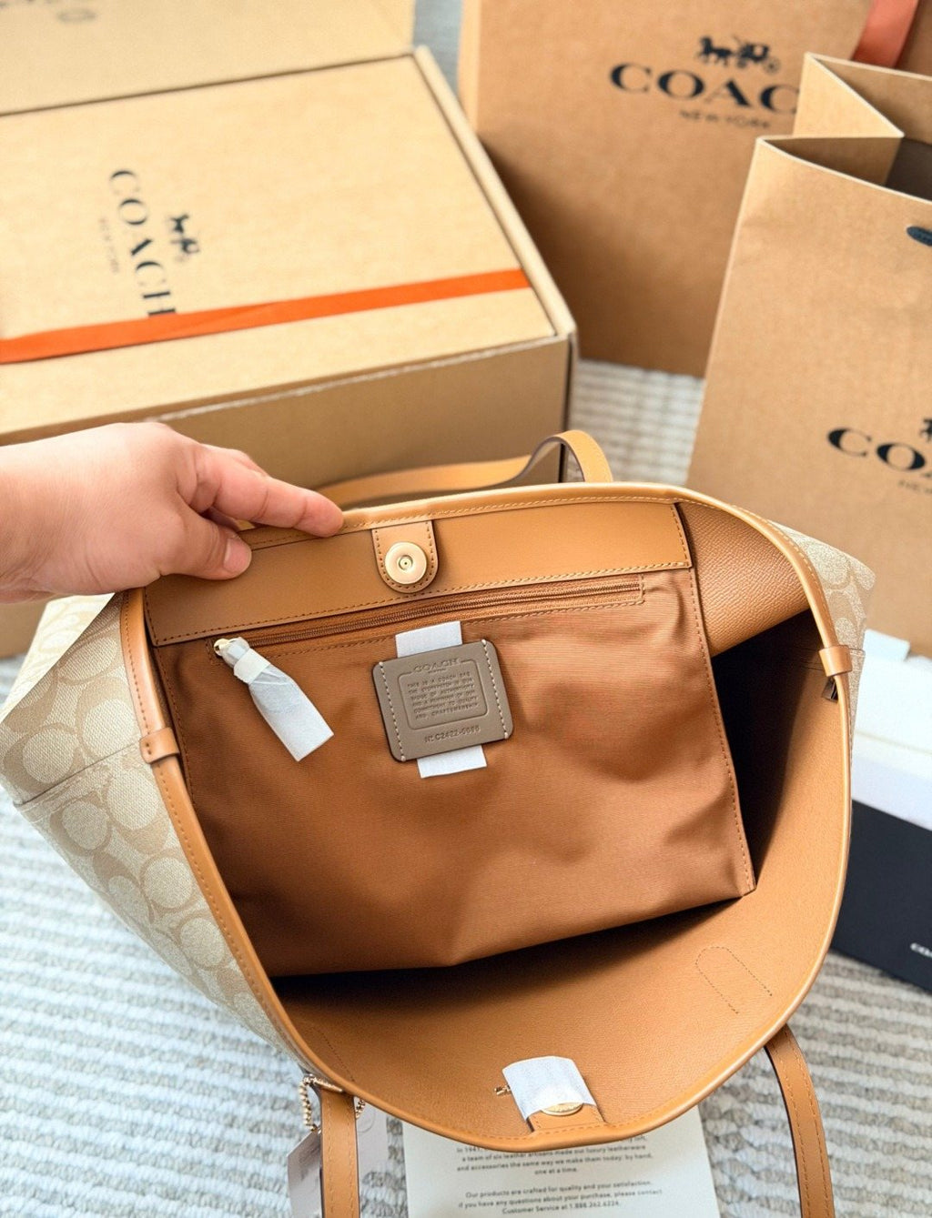 Coach City Tote in Signature Coated Canvas — detail