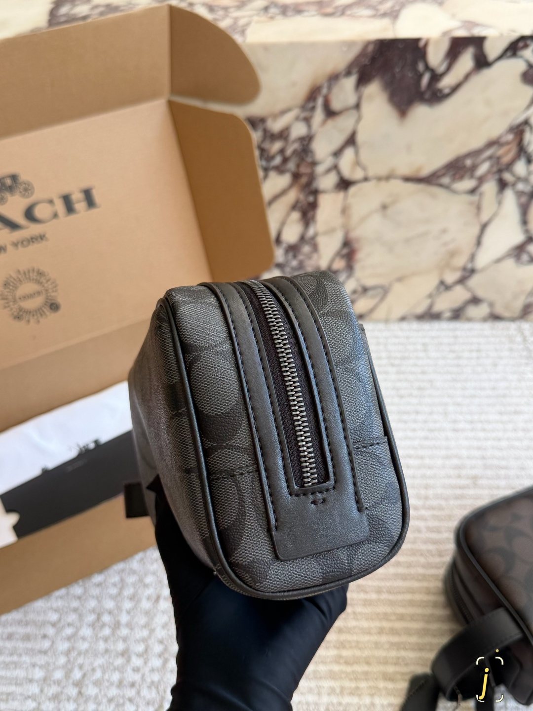 Coach C-Pattern Wrist Loop Toiletry Bag — front