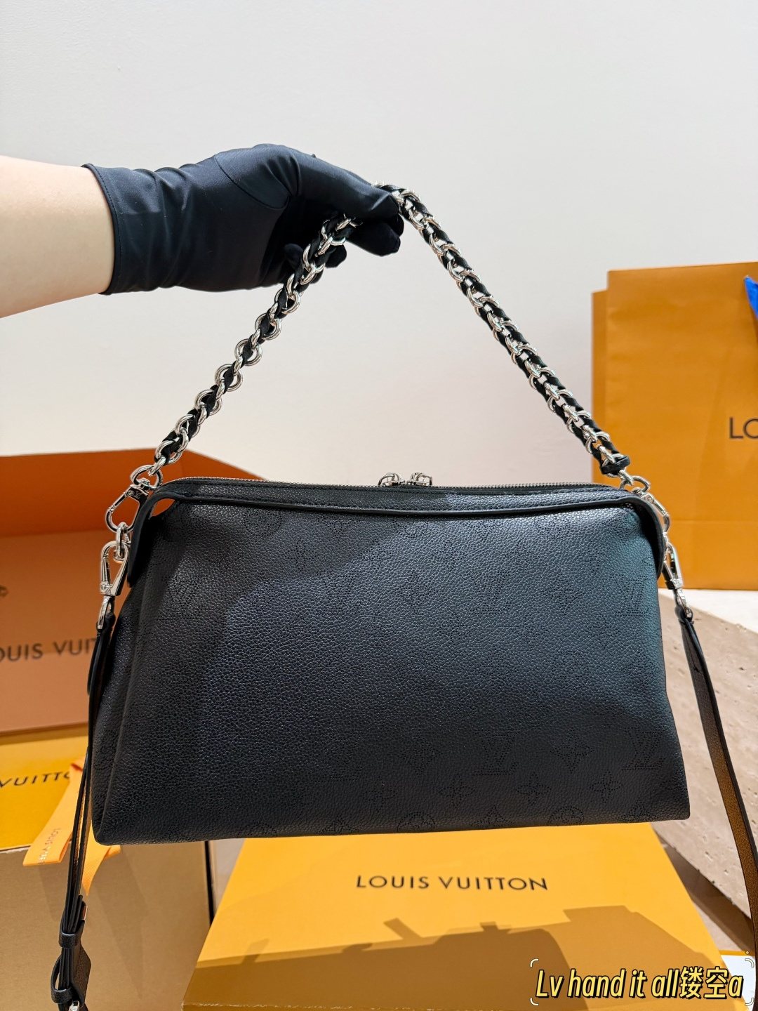 Louis Vuitton Mahina Chain-Detail Shoulder Bag — back