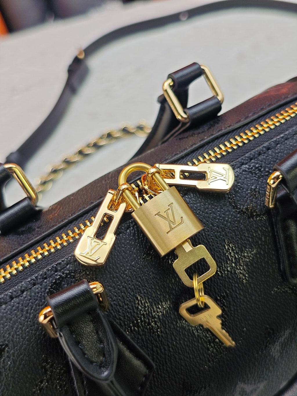 Louis Vuitton Speedy Bandoulière Tonal Monogram Bag — detail