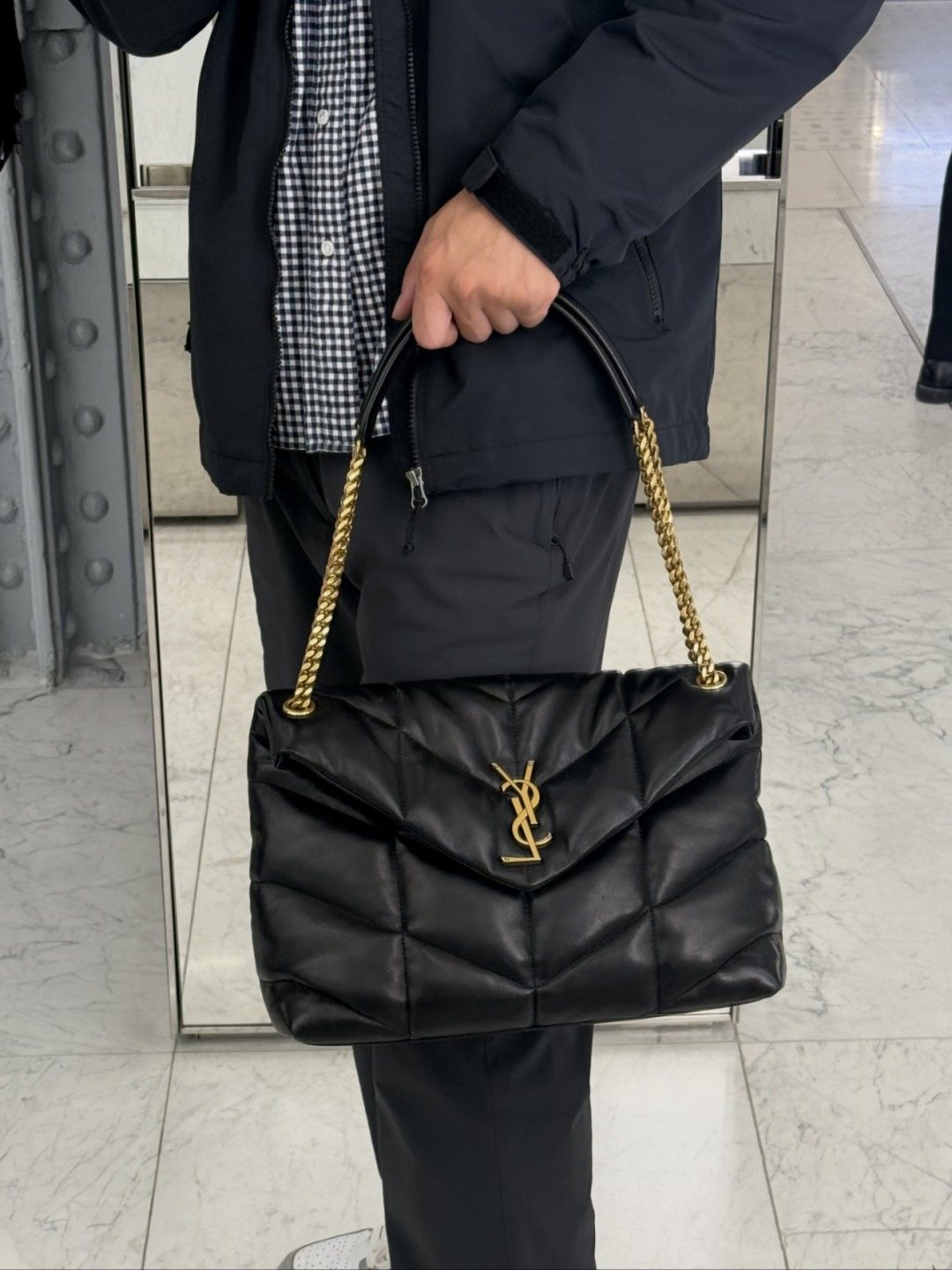 Saint Laurent Loulou Puffer Quilted Shoulder Bag — model
