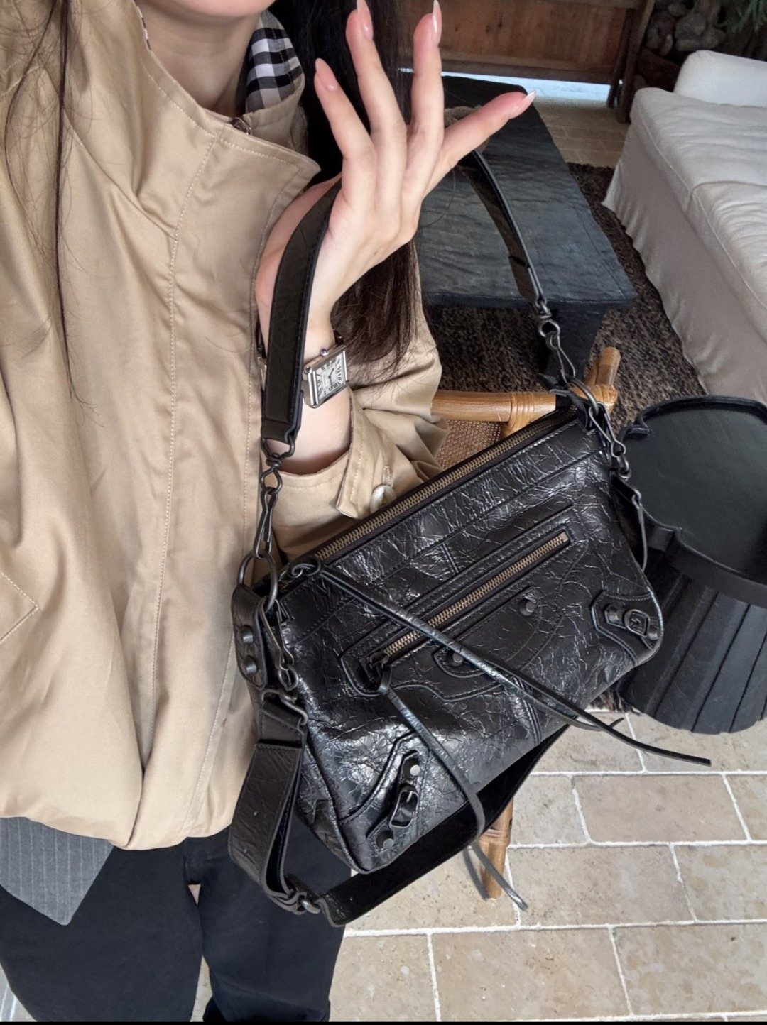 Balenciaga Le City Moto Shoulder Bag — model