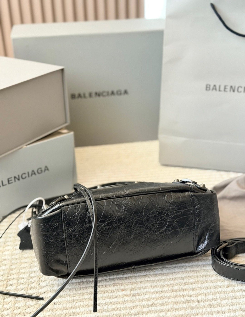 Balenciaga Le City Moto Shoulder Bag — back