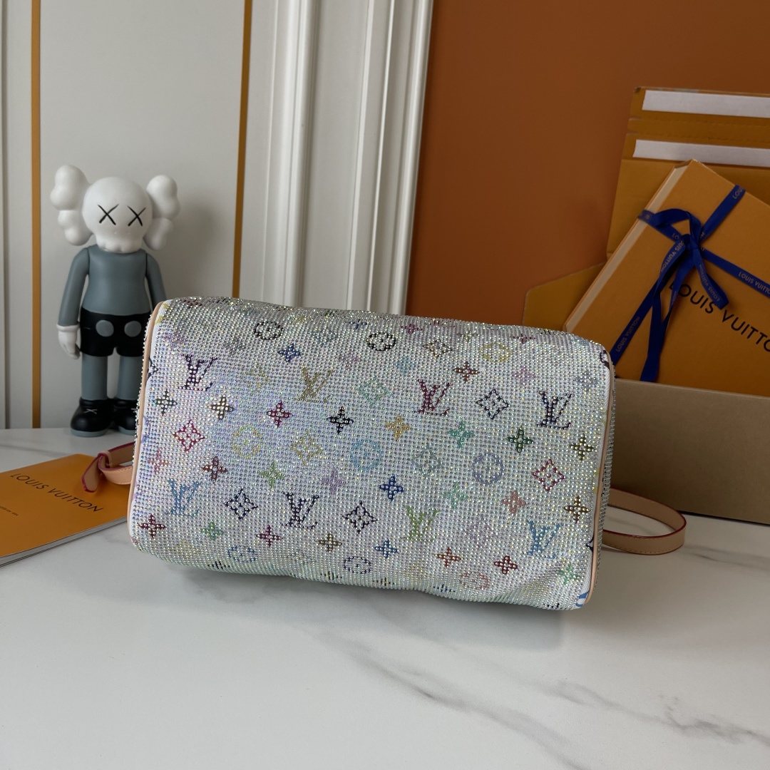 Louis Vuitton Speedy Bandoulière Crystal-Embellished Boston Bag — detail