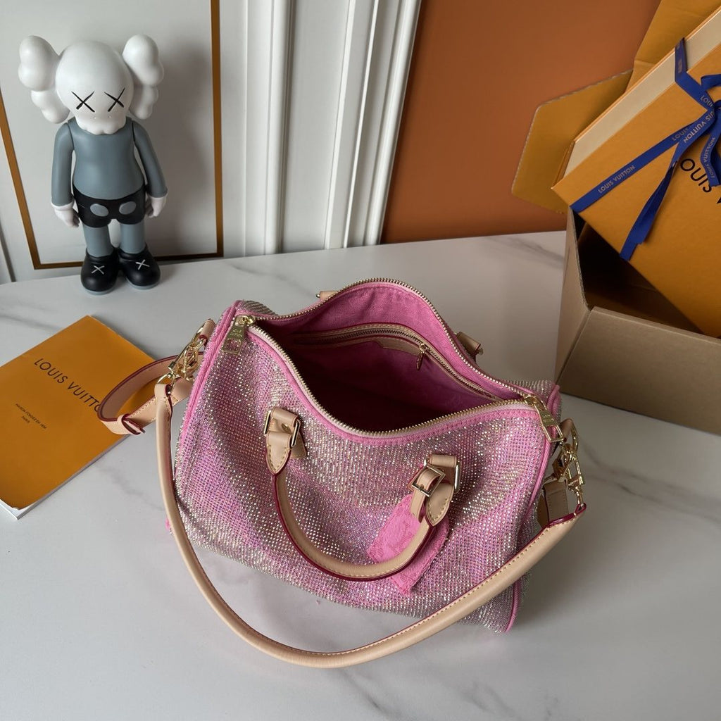 Louis Vuitton Speedy Bandoulière Crystal-Embellished Boston Bag — detail