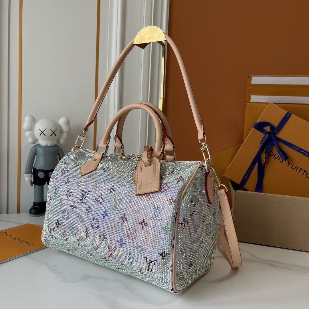 Louis Vuitton Speedy Bandoulière Crystal-Embellished Boston Bag — back