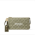 Olive Green Geometric Pattern Loop-Strap Pouch — hero